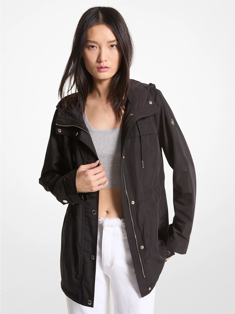 MICHAEL Michael Kors Black Hooded Utility Jacket